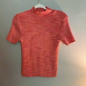 Vintage mock neck ribbed sweater tee